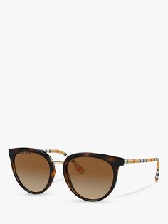 Burberry BE4316 Женские поляризованные овальные солнцезащитные очки, темно-гаванский/коричневый с градиентом