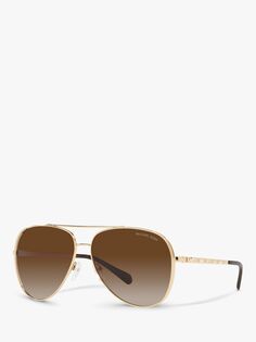 Женские солнцезащитные очки-авиаторы Michael Kors MK1101B, золотисто-коричневый с градиентом