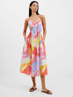 Платье от солнца с драпировкой French Connection Isadora Faron, разноцветный