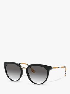 Женские овальные солнцезащитные очки Burberry BE4316, черно-серые с градиентом