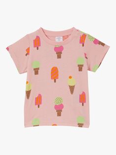 Хлопковая футболка с мороженым Cotton On Baby, розовый/мульти