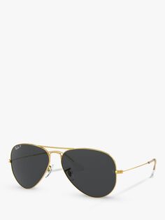 Ray-Ban RB3025 Поляризованные солнцезащитные очки-авиаторы унисекс, Legend Gold/Black