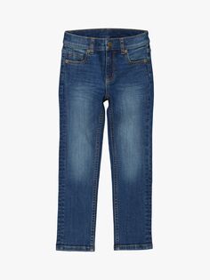 Детские узкие джинсы GOTS из органического хлопка Polarn O. Pyret, синий деним