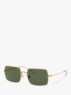 Прямоугольные солнцезащитные очки унисекс Ray-Ban RB1969, Legend Gold/Green