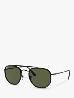 Ray-Ban RB3648M Унисекс Поляризованные солнцезащитные очки Marshal неправильной формы, черные/зеленые