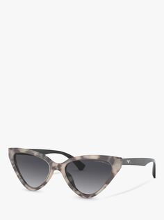 Emporio Armani EA4136 Женские солнцезащитные очки кошачий глаз, розовая гавана/серый с градиентом