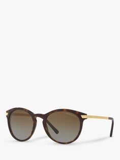 Женские поляризационные круглые солнцезащитные очки Michael Kors MK2023, черепаховый/коричневый с градиентом