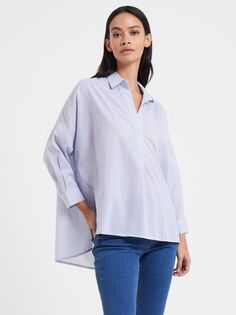 Рубашка в полоску из поплина French Connection Rhodes, синий/белый