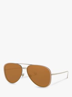 Женские солнцезащитные очки-авиаторы Giorgio Armani AR6084, бледно-золотой/зеркально-коричневый