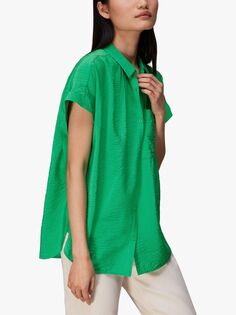 Рубашка на пуговицах Whistles Petite Nicola, зеленая