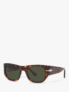 Persol PO3308S Квадратные солнцезащитные очки унисекс, Гавана/Зеленый