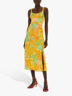 Кармельное платье с цветочным принтом Whistles Palm, Многоцветный