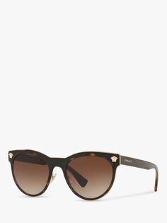 Versace VE2198 Женские овальные солнцезащитные очки, черепаховый/коричневый с градиентом