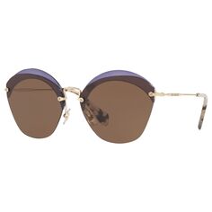 Овальные солнцезащитные очки Miu Miu MU 53SS, коричневые