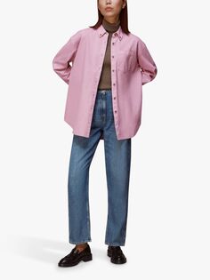 Оксфордская джинсовая рубашка с карманами Whistles, розовая