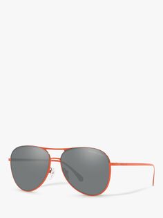 Женские солнцезащитные очки-авиаторы Michael Kors MK1089, оранжевые/зеркально-серые