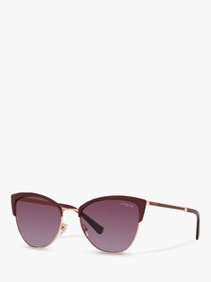 Женские солнцезащитные очки-бабочки Vogue VO4251S, бордо/фиолетовый градиент