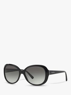 Женские круглые солнцезащитные очки Giorgio Armani AR8047, полированный черный/серый с градиентом