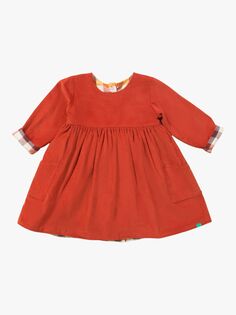 Little Green Radicals Kids&apos; Day After Day Двустороннее вельветовое платье с карманами, оранжевый