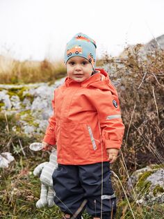 Детская ветрозащитная и водонепроницаемая куртка Polarn O. Pyret, красная