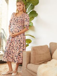 Платье для беременных Isabella Oliver Meredith, розовое размытие