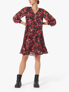 Платье James Lakeland с цветочным принтом, черный/красный
