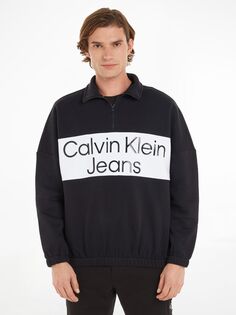Джемпер на молнии с логотипом Calvin Klein Jeans, цвет Ck Black