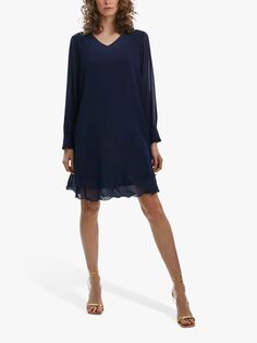 Платье James Lakeland с длинными рукавами и волнистым подолом, темно-синий