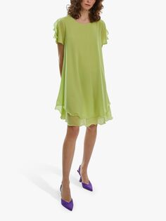 Платье James Lakeland с короткими рукавами и волнистым подолом, салатовый