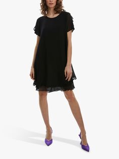 Платье James Lakeland с короткими рукавами и волнистым подолом, черный