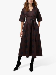 Jasper Conran London Платье-кимоно миди с запахом Betsy, шоколадный