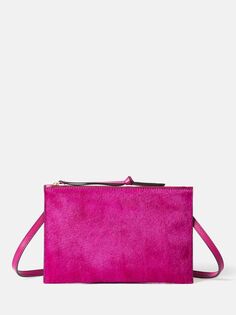 Кожаная сумка-клатч Jigsaw Ivy из телячьего волоса, розовый