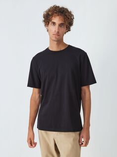 Хлопковая футболка с круглым вырезом John Lewis Anyday, черная