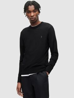 Джемпер AllSaints Mode Merino с круглым вырезом, черный