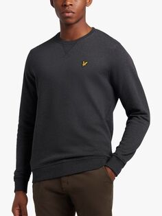 Классический джемпер с круглым вырезом Lyle &amp; Scott, темно-серый меланж