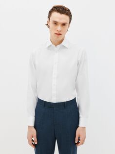 John Lewis белая рубашка с полосками без утюга