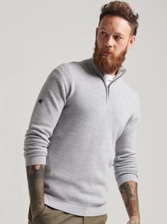 Джемпер из смесовой мериносовой шерсти Superdry, средний меланжевый цвет