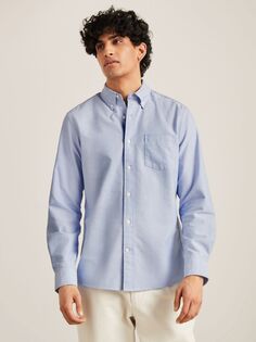 Хлопковая оксфордская рубашка на пуговицах John Lewis, синяя