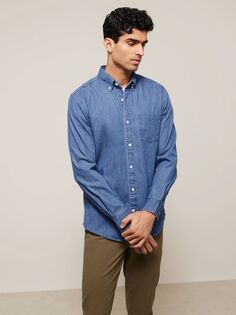 Джинсовая рубашка стандартного кроя John Lewis синяя