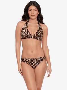 Хипстерские плавки бикини с леопардовым принтом Lauren Ralph Lauren, коричневые