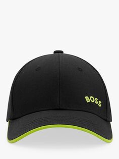 Бейсбольная хлопковая кепка с логотипом HUGO BOSS, черная