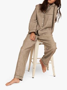 Пижамный комплект с рубашкой и брюками Пятачок в постельном белье, серый Piglet in Bed
