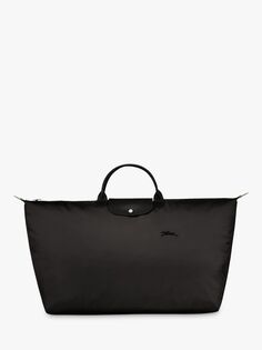 Дорожная сумка Longchamp Le Pliage Green из переработанной ткани XL, черная