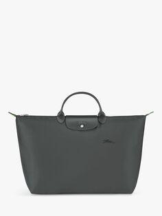Большая дорожная сумка Longchamp Le Pliage из переработанной парусины, графитовый цвет