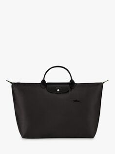Большая дорожная сумка Longchamp Le Pliage из переработанного холста, черная