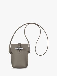 Кожаная сумка для телефона Longchamp Roseau, горлица