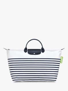 Дорожная сумка Longchamp Le Pliage Stripe, темно-синий/белый