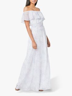 Платье макси Maids to Measure Sienna с цветочным принтом Bardot, белое