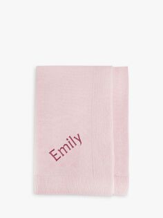 Персонализированное вязаное детское одеяло Babyblooms, розовое