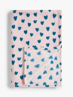 Флисовое одеяло John Lewis Love Hearts, 120 x 120 см